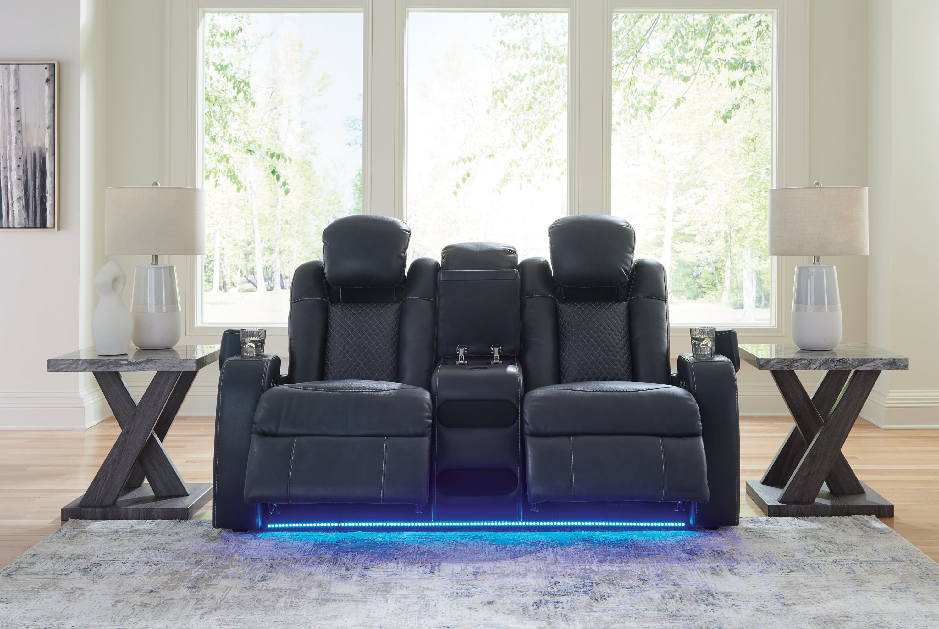 Signature Design by Ashley Fyne-Dyme Power Reclining Loveseat With Console