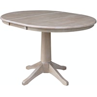 Round Extension Table in Taupe Gray