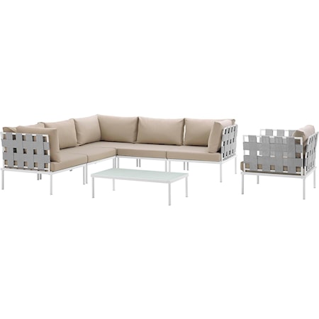 Outdoor 7 Piece Sectional Sofa Set