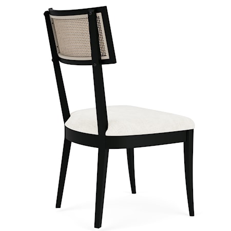 Cane Upholstered Side Chair