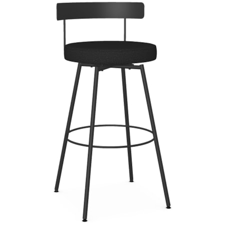 30" Swivel Stool with Low Metal Backrest