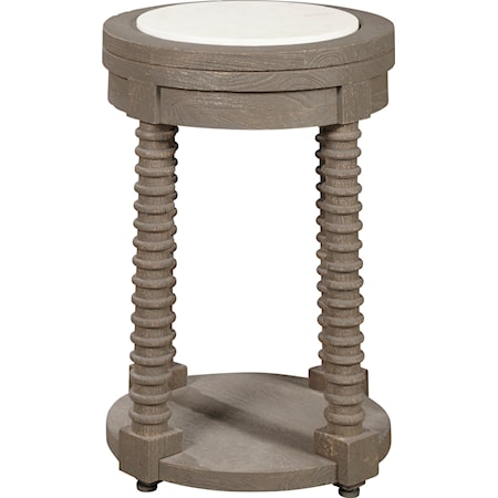 Traditional Round Spot Table with Marble Top Insert