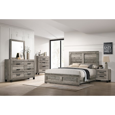 NATURAL GREY QUEEN BED |