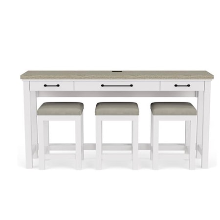 Sofa Table with 3 Stools