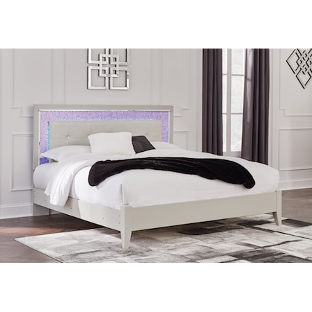 King Upholstered Panel Bed