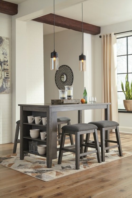 Counter Height Dining Table And 4 Barstools