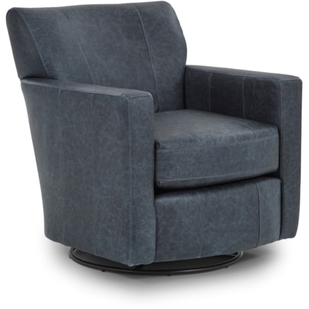 TOP GRAIN LEATHER SWIVEL GLIDER