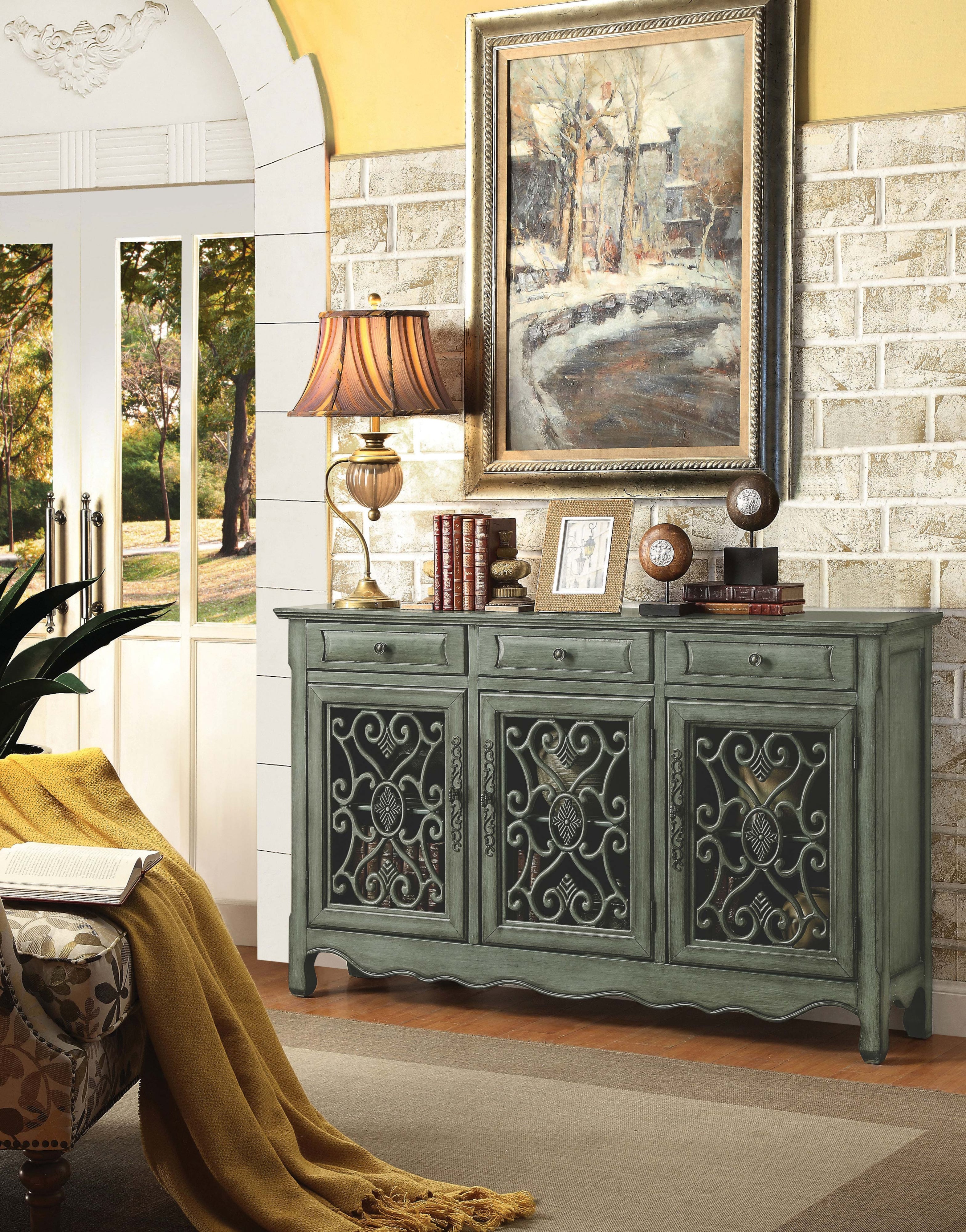 Coaster Madeline 3-drawer Scrollwork Accent Cabinet