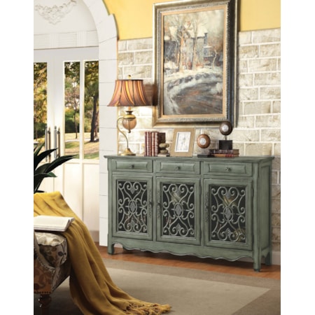 3-drawer Scrollwork Accent Cabinet