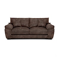 Casual Stationary Sofa with Pillow Armrests