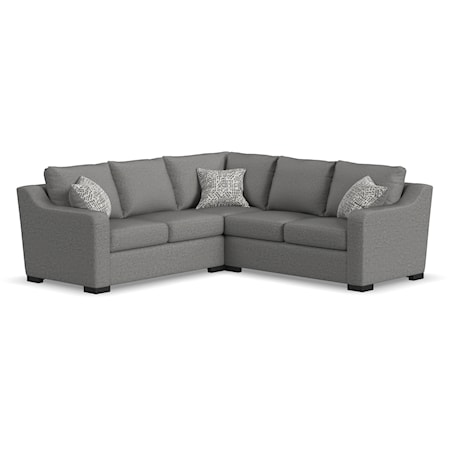 Casual L-Shaped Sectional with Sloped Arms