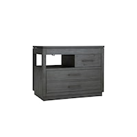 Contemporary Workstation Lift-Top Desk with Locking File Drawer