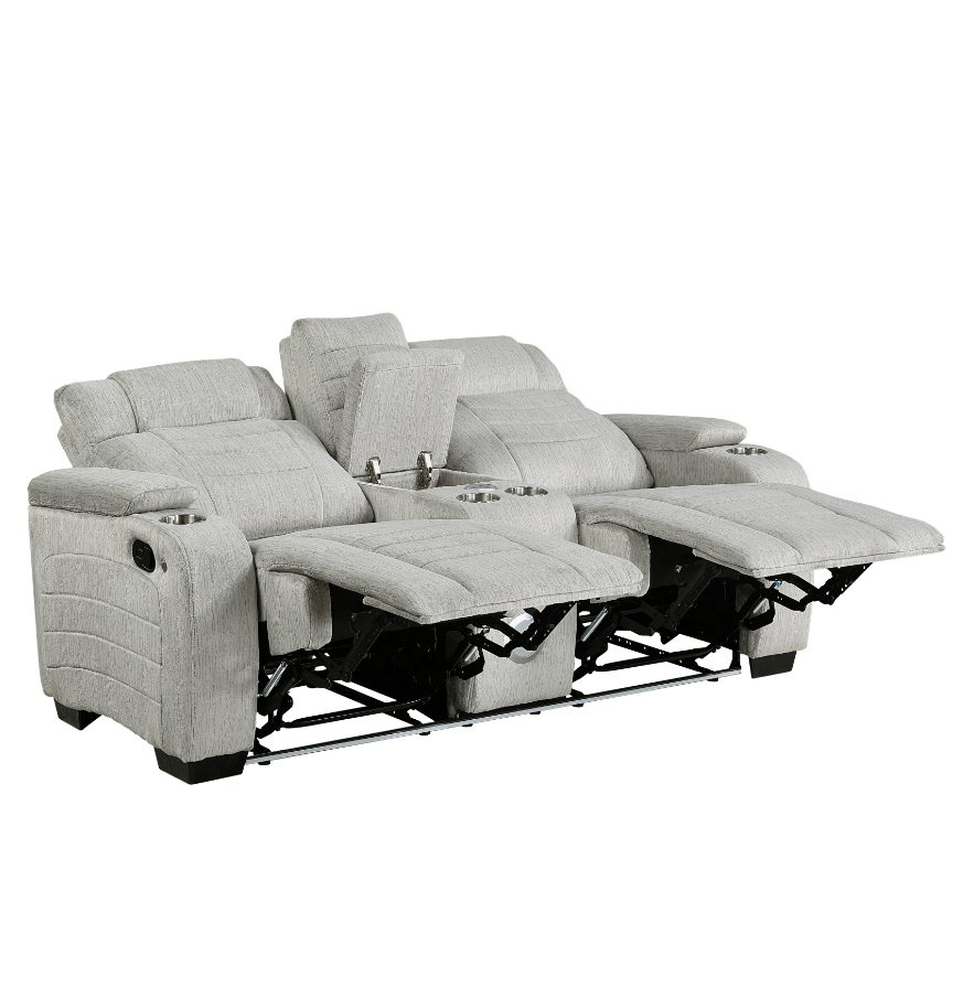 Dual Manual Reclining Console Loveseat