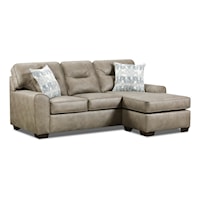 Contemporary Sofa with Chaise and Tapered Wood Legs