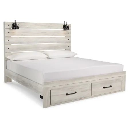 King Panel Storage Bed