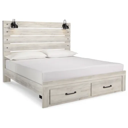 King Panel Storage Bed