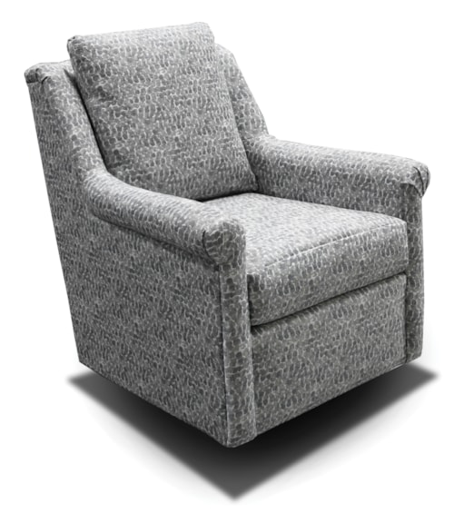Transitional Swivel Glider Accent Chair with Rolled Arms
