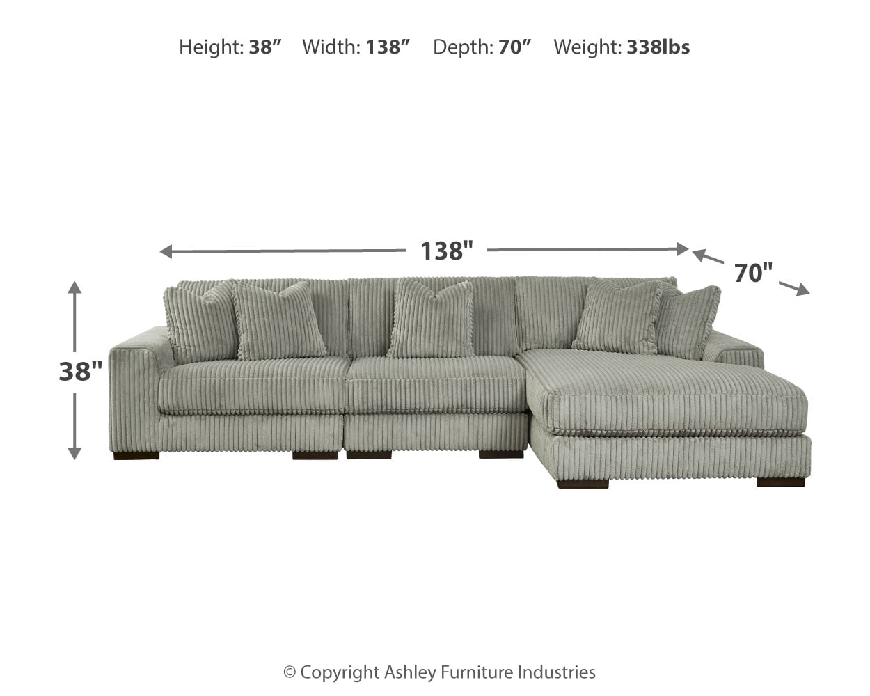 Ashley Signature Design Lindyn 3-Piece Sectional And Chair