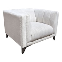Contemporary Channel Tufted Chair with Track Arms