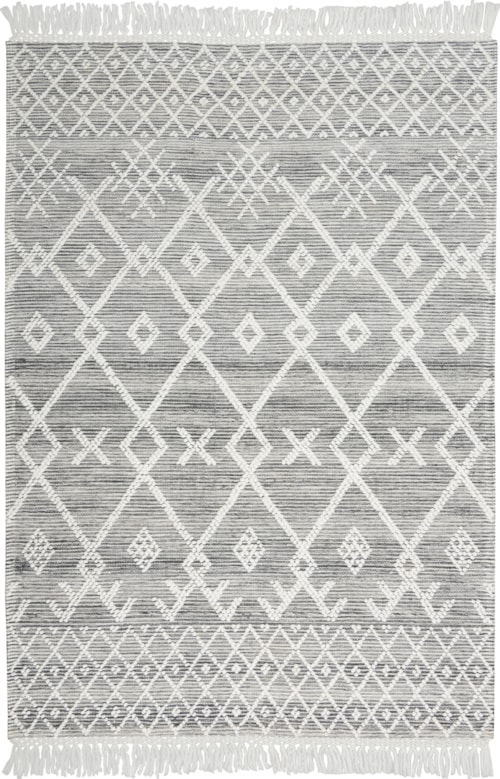 4' X 6' Grey/Ivory Rectangle Rug
