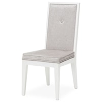 Contemporary Upholstered Side Chair with Single Button Tuft
