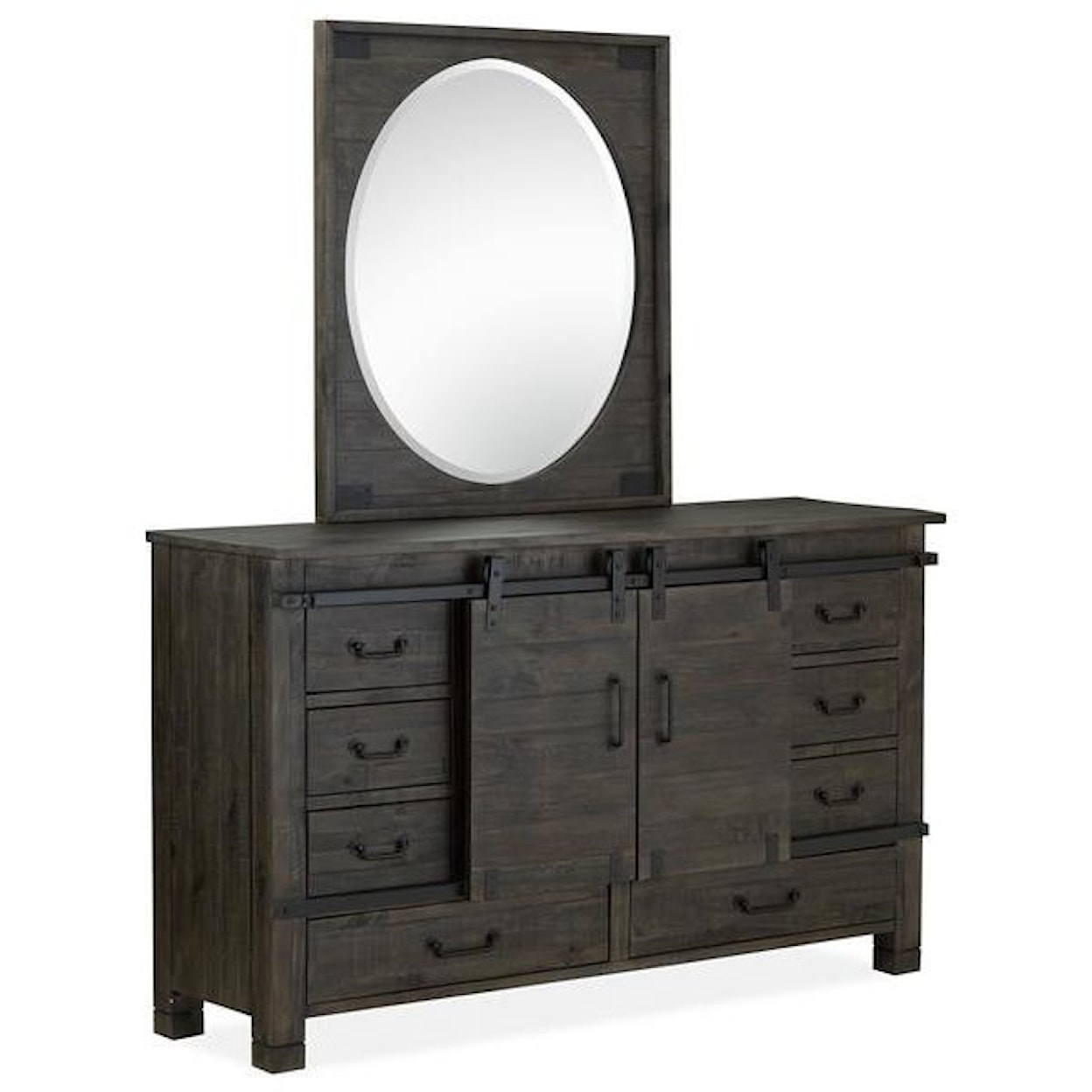 Magnussen Home Abington Bedroom Dresser and Mirror Set
