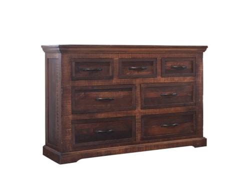 Rustic 7-Drawer Dresser with Microfiber Lined Drawers