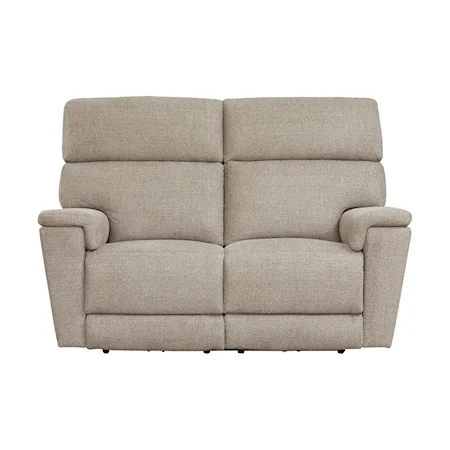 Casual Power Reclining Loveseat with Power Headrests and Lumbar