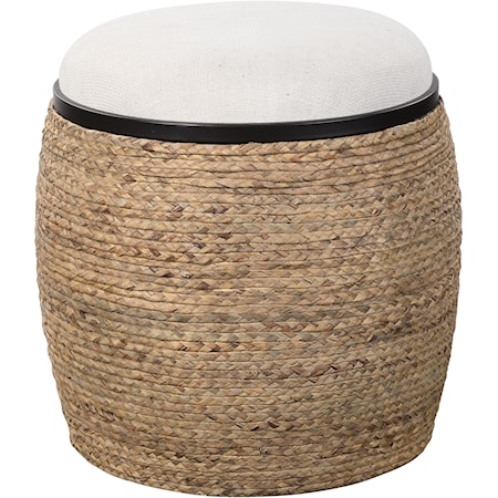 Island Straw Accent Stool