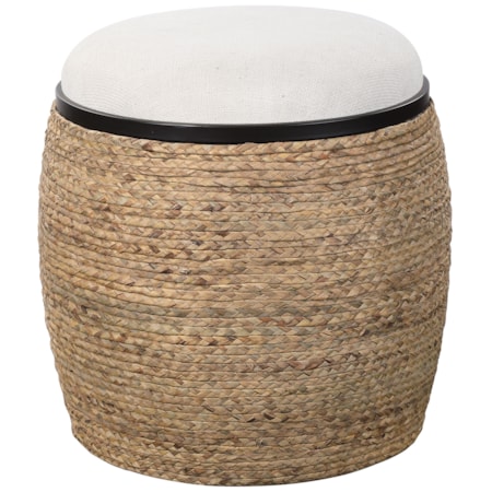 Island Straw Accent Stool