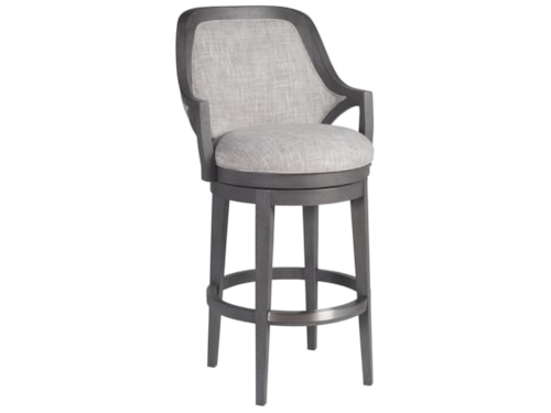 Transitional Upholstered Swivel Barstool