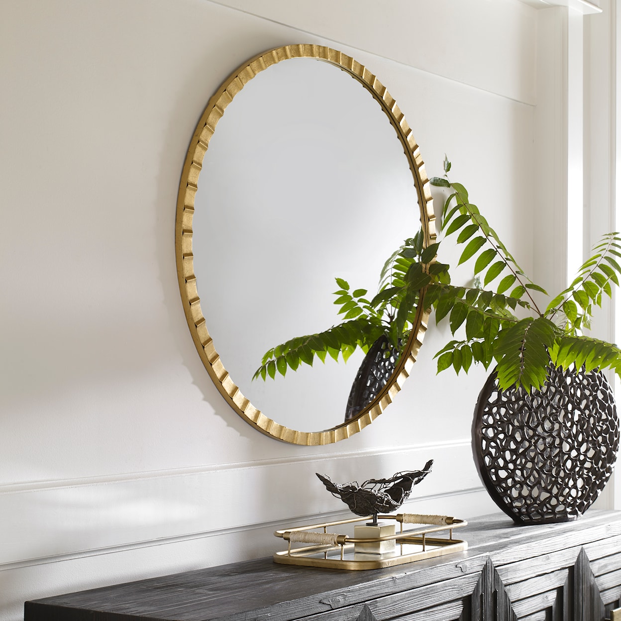 Uttermost Dandridge Dandridge Gold Round Mirror