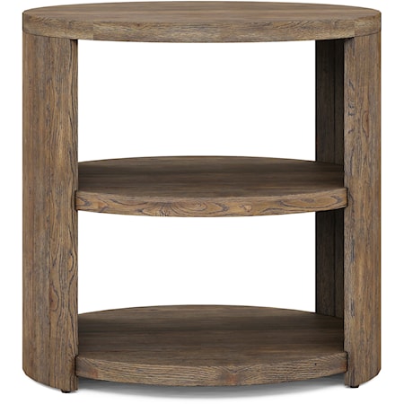 Transitional Round End Table 