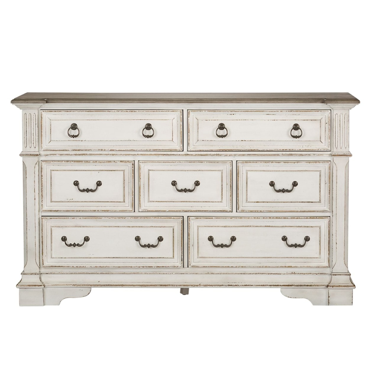 Libby Abbey Park 7-Drawer Dresser and Landscape Mirror