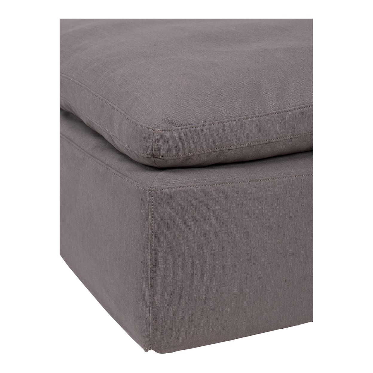 Moe's Home Collection Clay Clay Ottoman Livesmart Fabric Light Grey