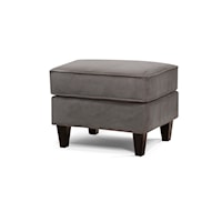 Transitional  Ottoman with Welted Box Cushion Top