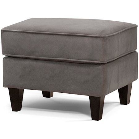 Transitional  Ottoman with Welted Box Cushion Top