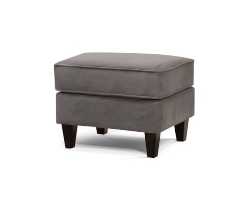 Contemporary Tapered Leg Ottoman with Welted Box Cushion Top