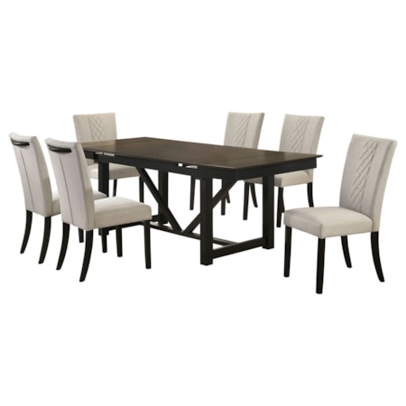 7-piece Leaf Dining Table Set