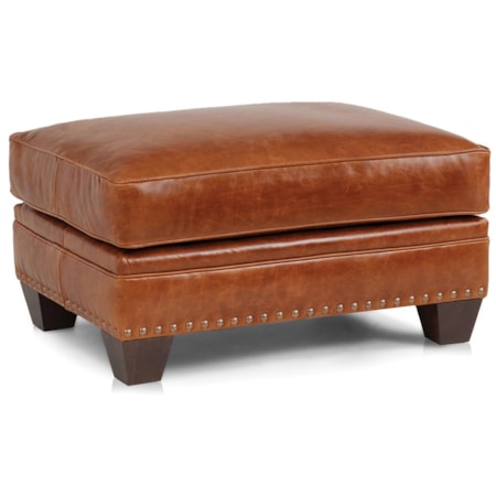 Ottoman with Nailhead Trim