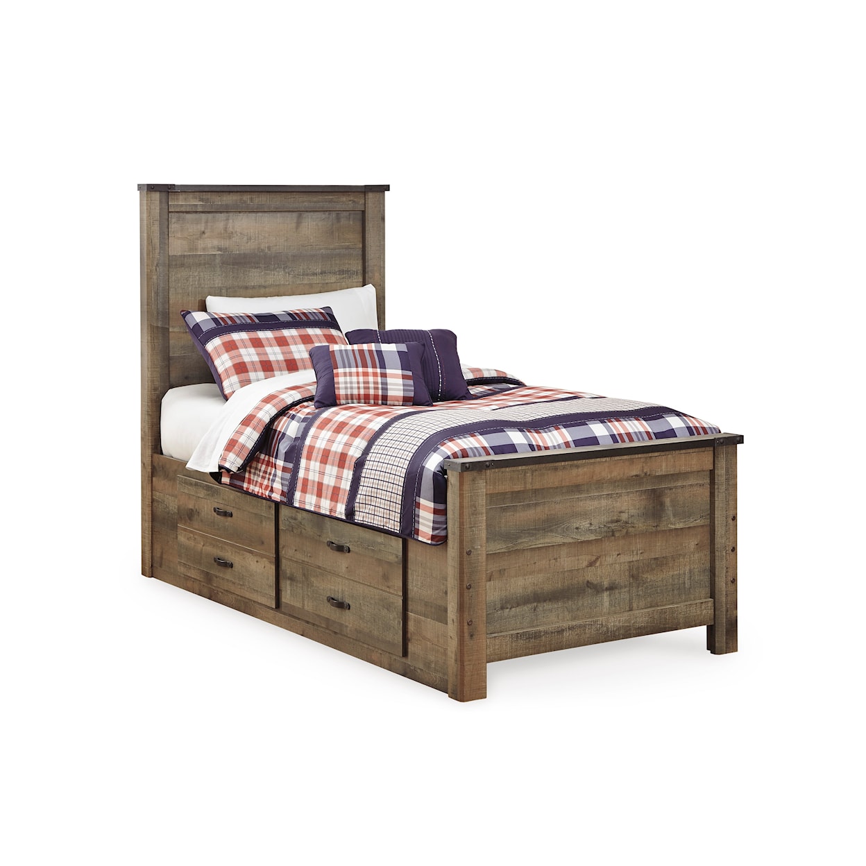 StyleLine CONALL Twin Panel Bed with 2 Storage Drawers