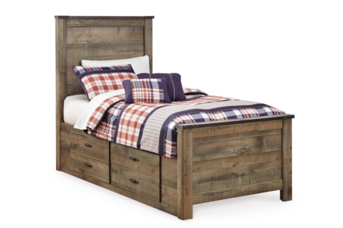 Twin Panel Bed with 2 Storage Drawers