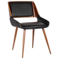 Walnut/Black Faux Leather