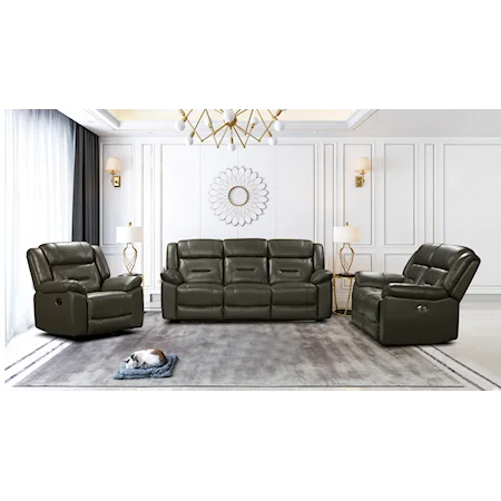 Contemporary 3-Piece Living Room Set with Power Footrests