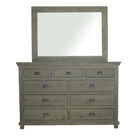 Drawer Dresser &amp; Mirror