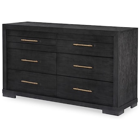 Contemporary 6-Drawer Dresser with Removable Jewelry Tray