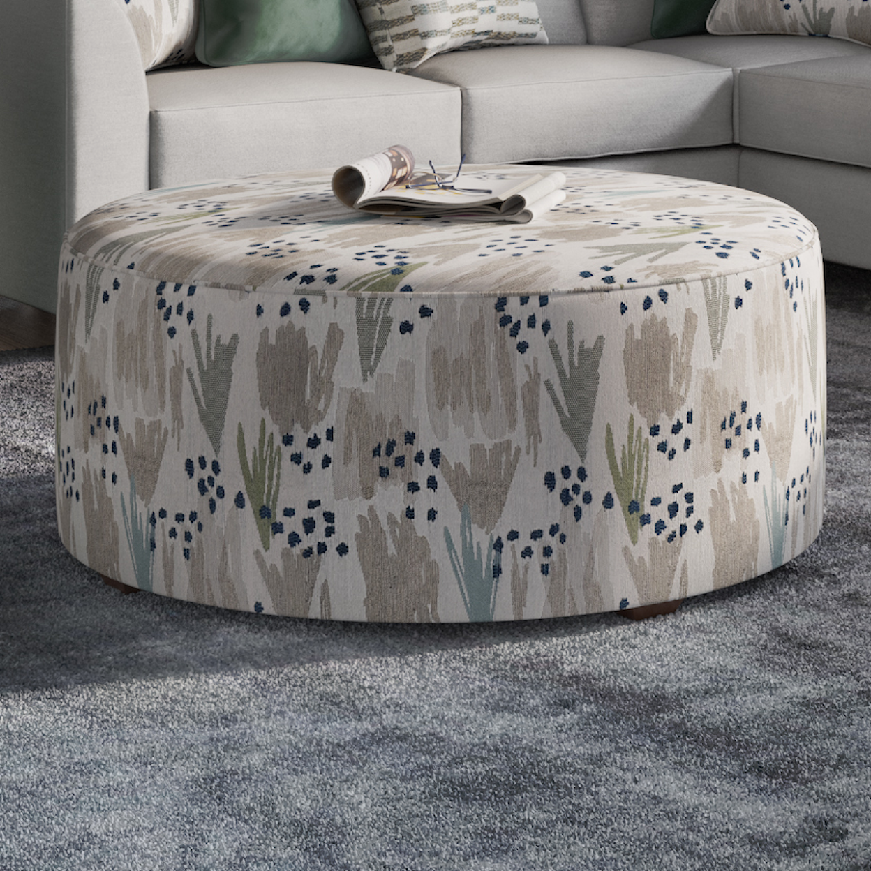 Fusion Furniture 28 WENDY LINEN Cocktail Ottoman
