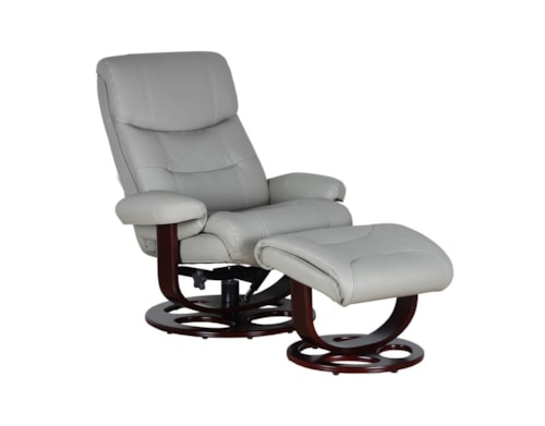 Traditional Pedestal Swivel Recliner & Ottoman