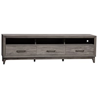 76 Inch TV Console in Driftwood Gray Finish