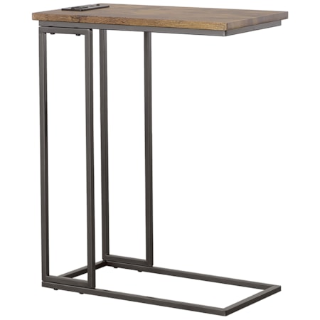 Rudy C-Shaped Side Table w/ Power Outlet